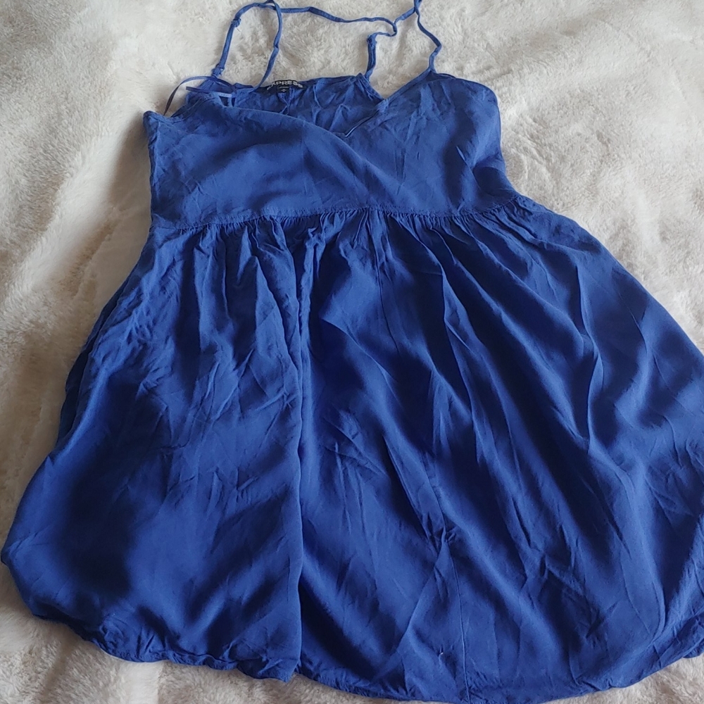 Periwinkle V-neck dress -Express